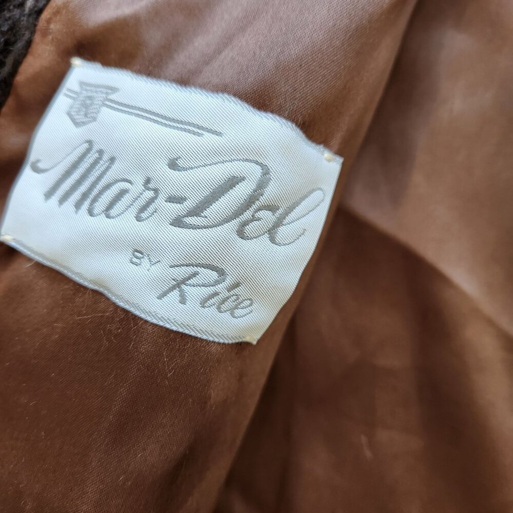 Vintage Mar Del Chocolate Brown Faux Fur Coat Glam Sexy Old Money Winter Pretty - Picture 8 of 15